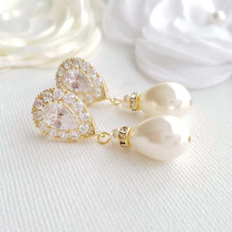 Pearl Drop Earrings- Penelope