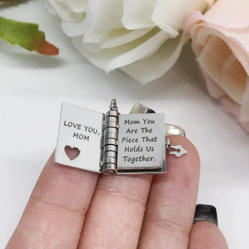 Personalized Book Necklace And Keychain