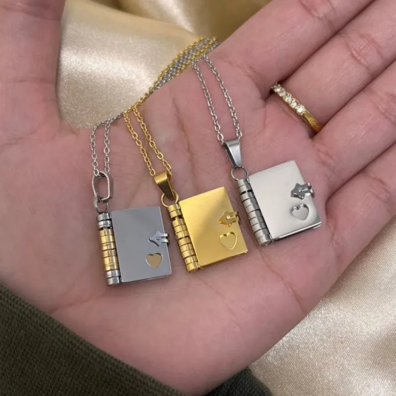 Personalized Book Necklace And Keychain