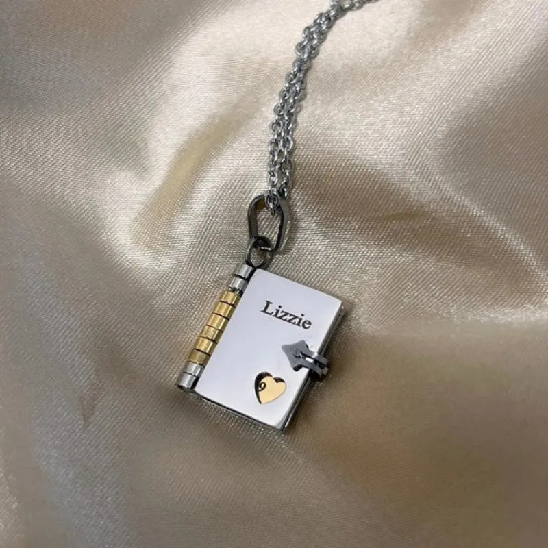 Personalized Book Necklace And Keychain