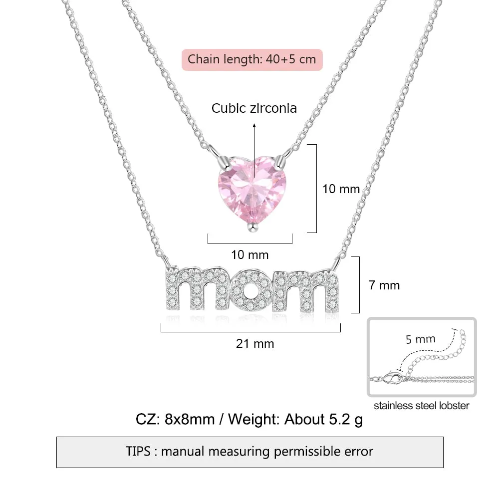 Personalized Layered Necklaces & Pendants With Zirconia