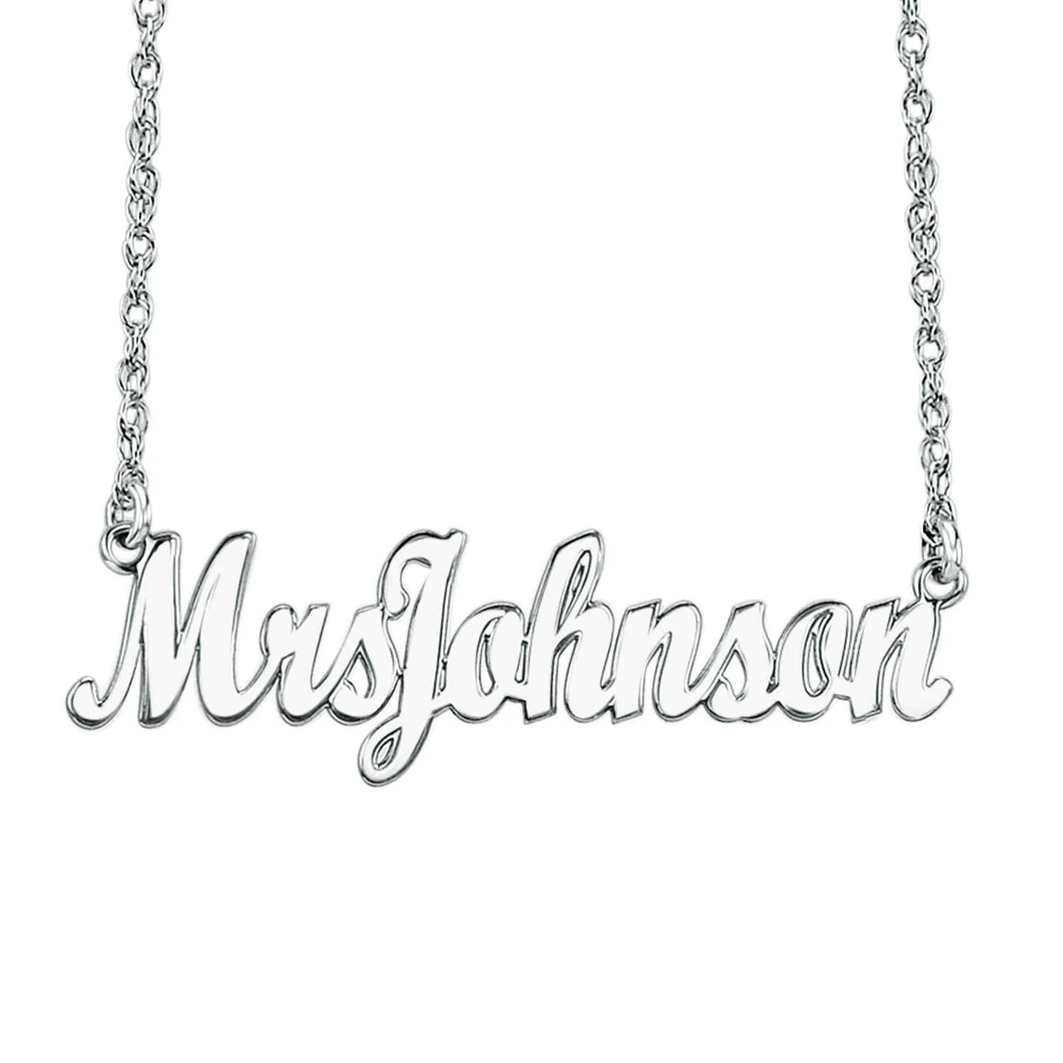 Personalized Mrs Name Necklace