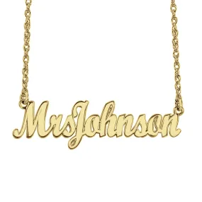 Personalized Mrs Name Necklace