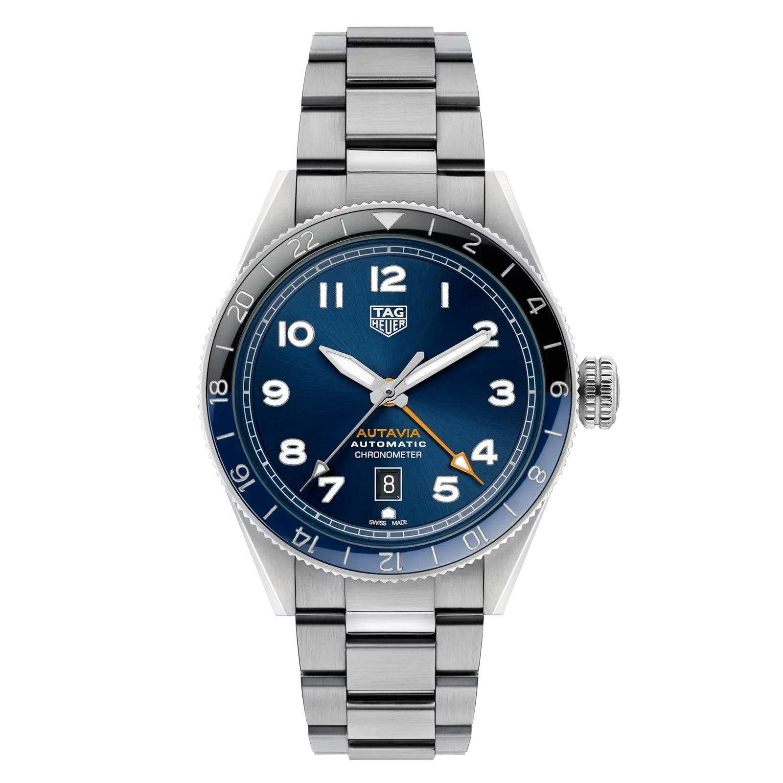 Pre-owned TAG Heuer 42MM Autavia Calibre 7 Automatic COSC GMT Blue Dial Watch WBE511A.BA0650