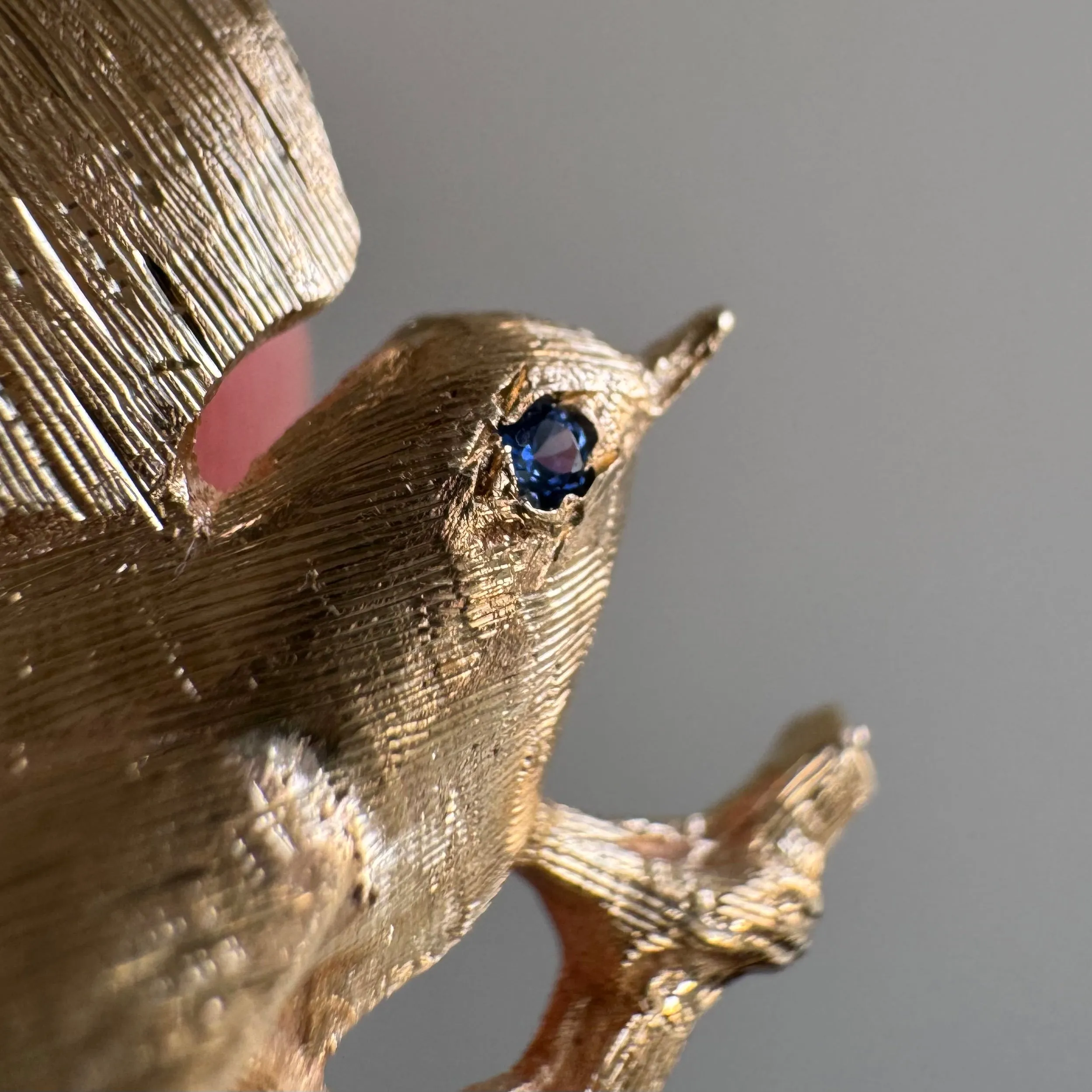 reimagined V I N T A G E // winged delight / 14k and sapphire mid century statement swallow / a conversion pendant