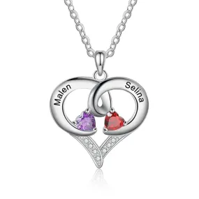 Romantic Personalized Birthstone Pendant Necklaces