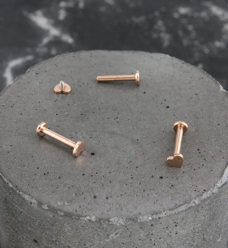 Rose Gold PVD Heart Internally Threaded Titanium Labret