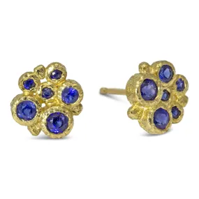 Sapphire Cluster Earrings