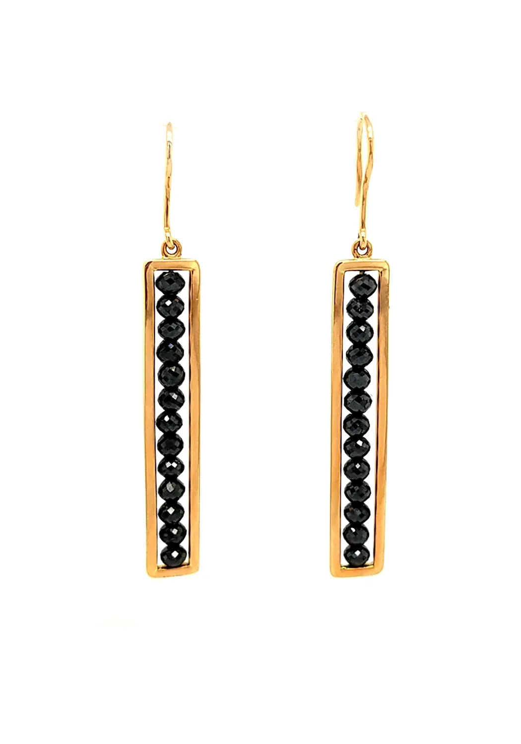 Sethi Couture Leila 18KYG Black Diamond Bar Drop Earrings