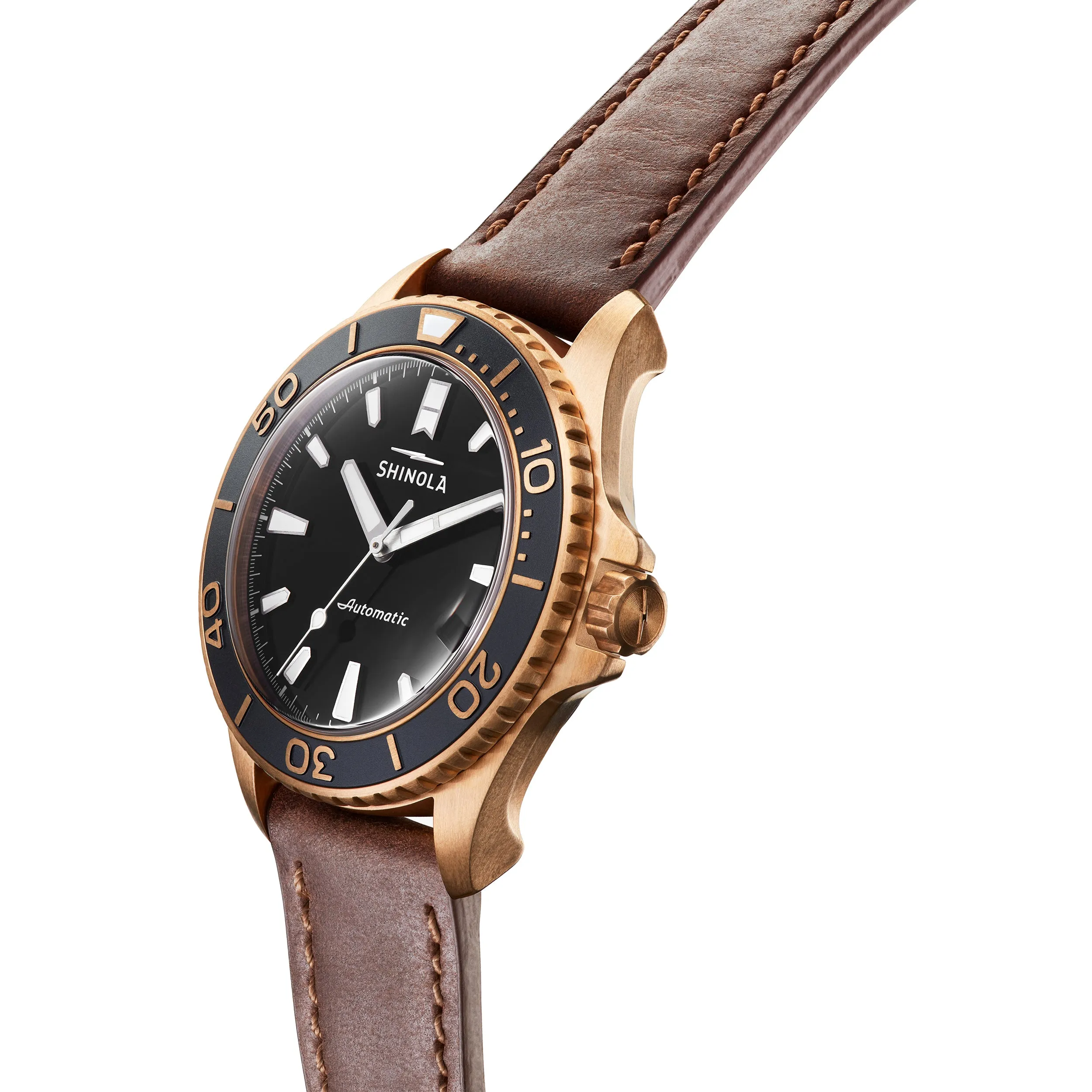 Shinola Bronze Monster Automatic 43mm Limited Gift Set Rumrunner Prohibition Watch