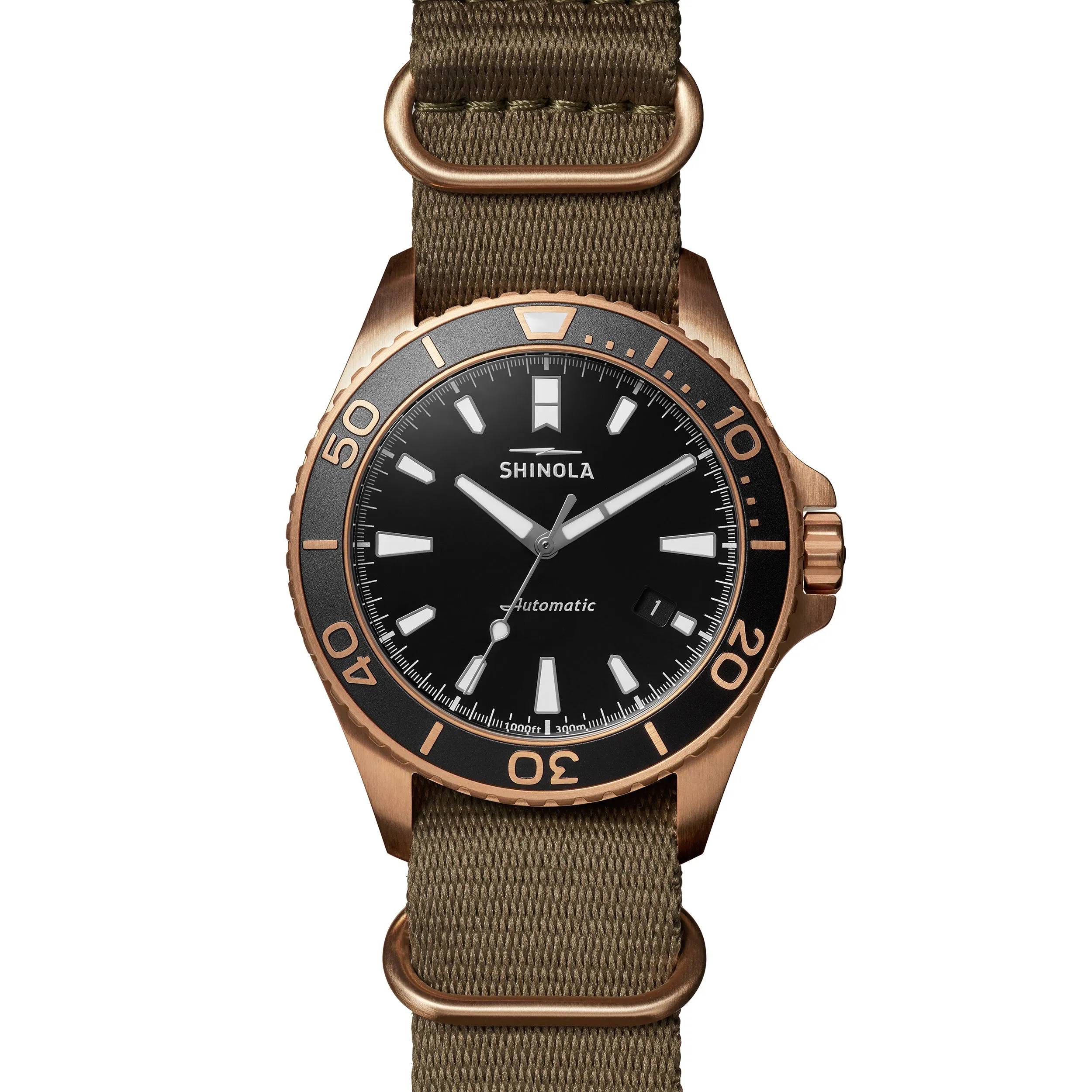 Shinola Bronze Monster Automatic 43mm Limited Gift Set Rumrunner Prohibition Watch