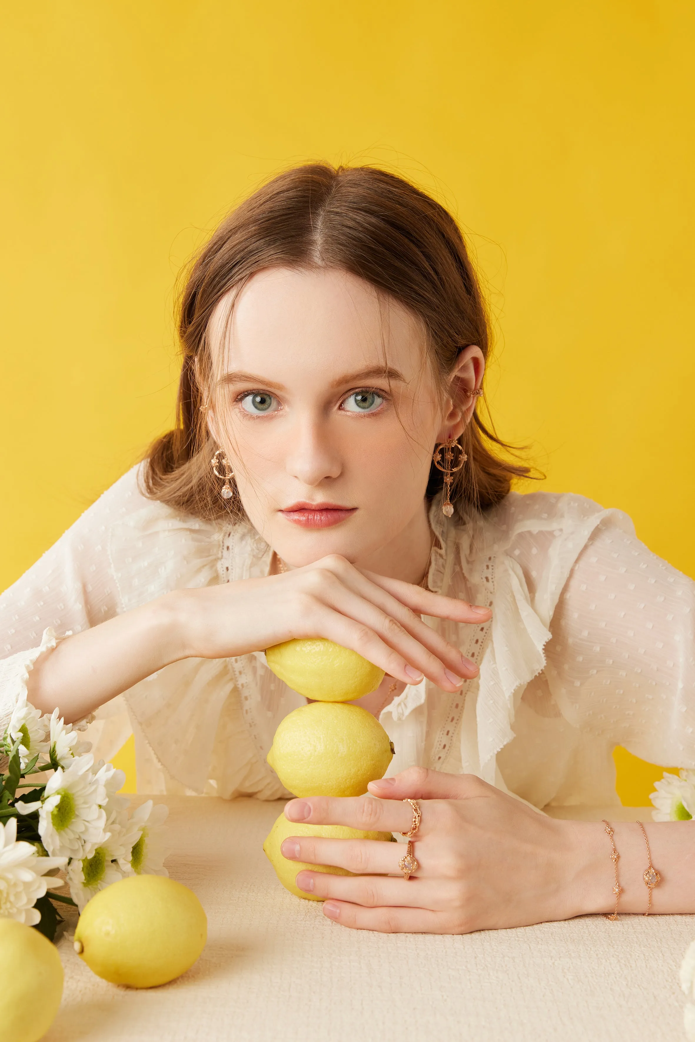 Silver Floral Ear cuff - Daffodil