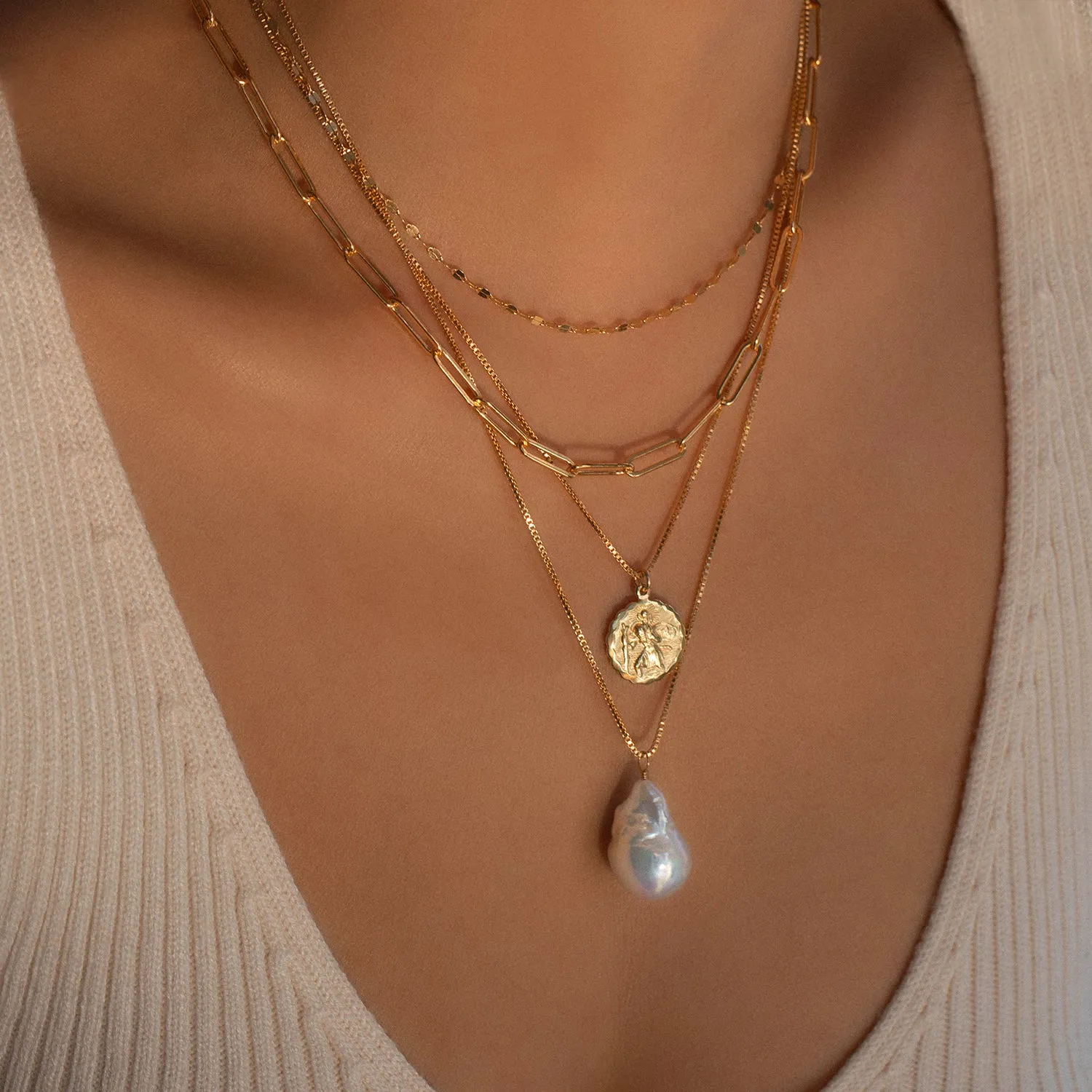 St Christopher Necklace | Gold