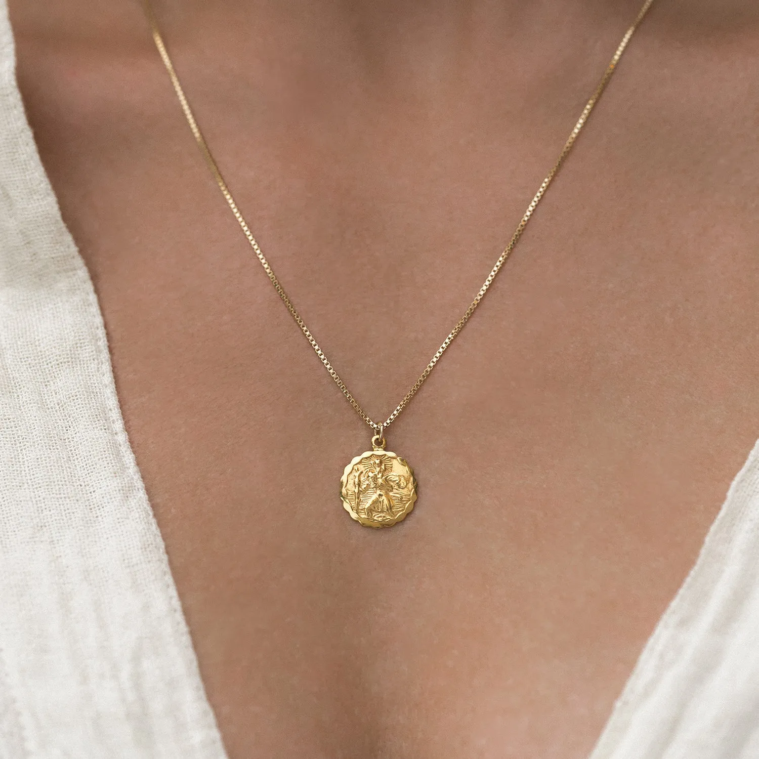 St Christopher Necklace | Gold