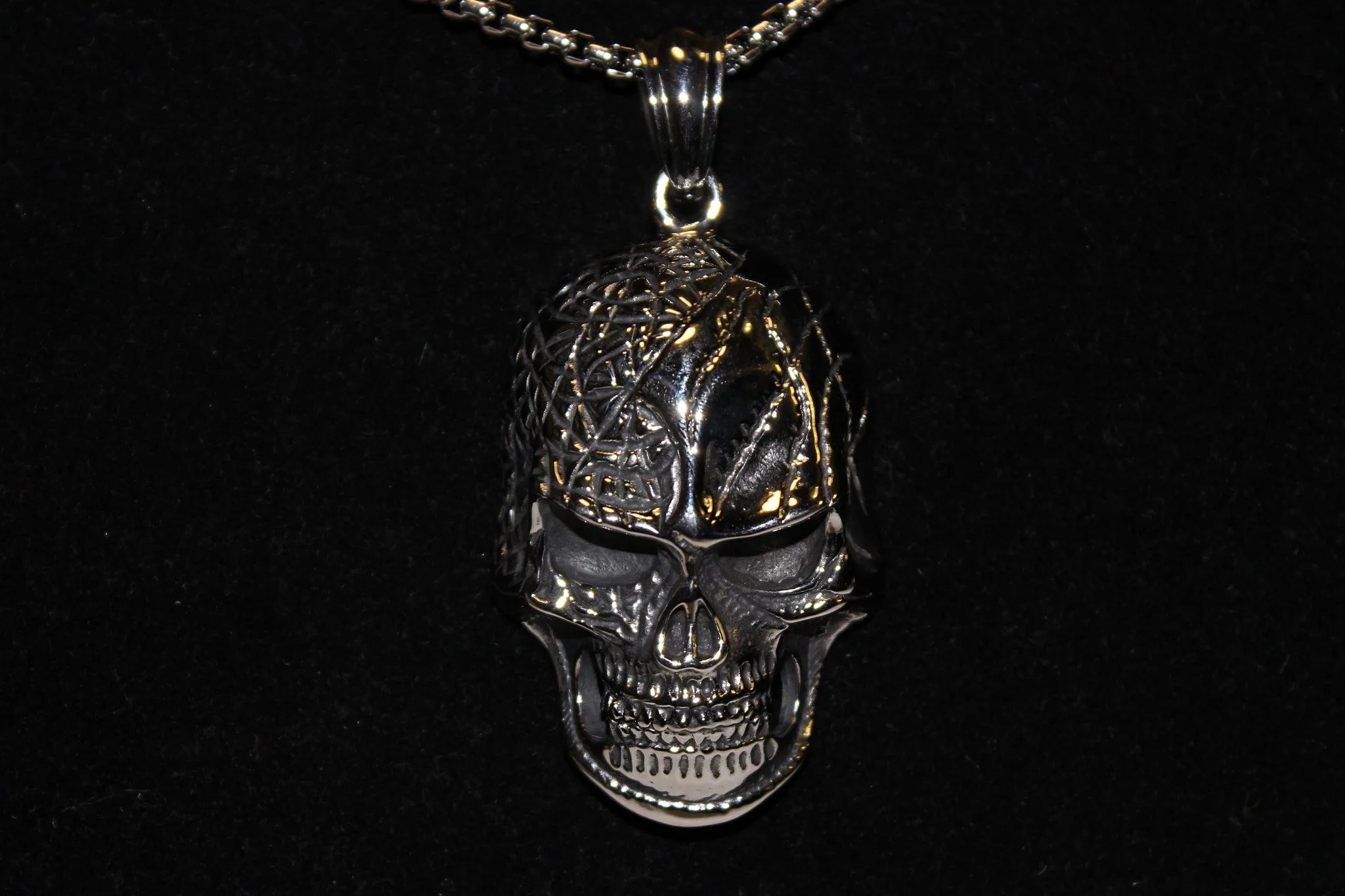 Stainless Steel Large Skull Pendant- UDINC0464