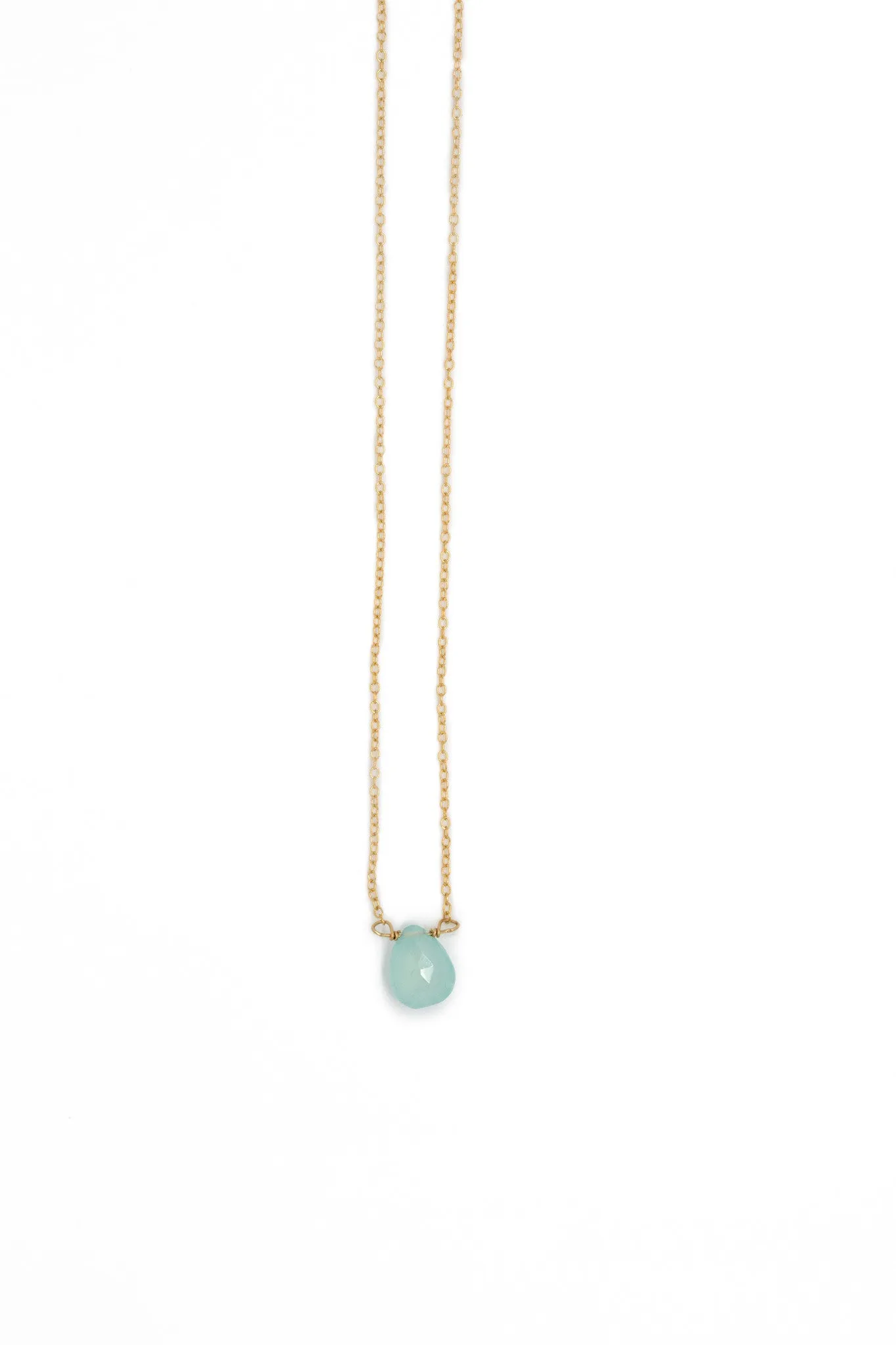 Stephanie Delicate Drop Necklace in Chalcedony