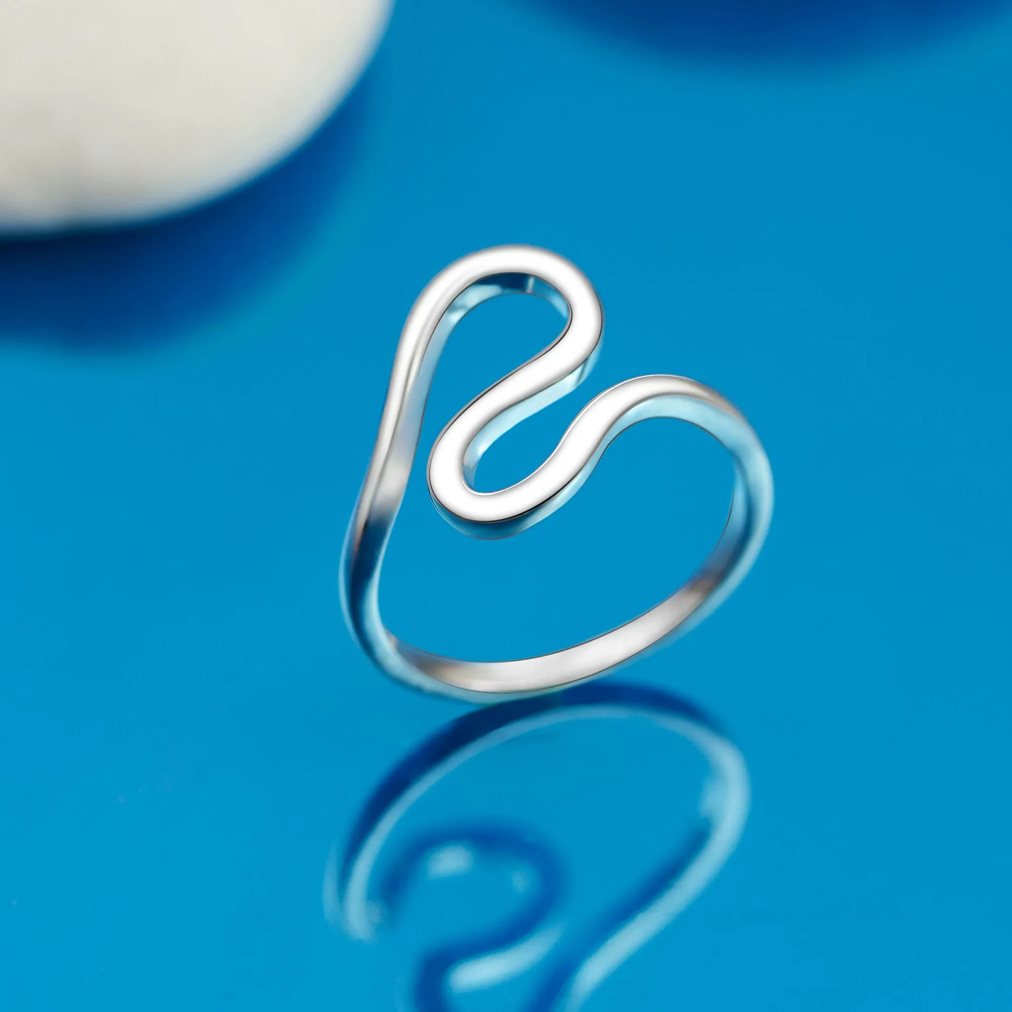 Swirling Wave Sterling Silver Ring