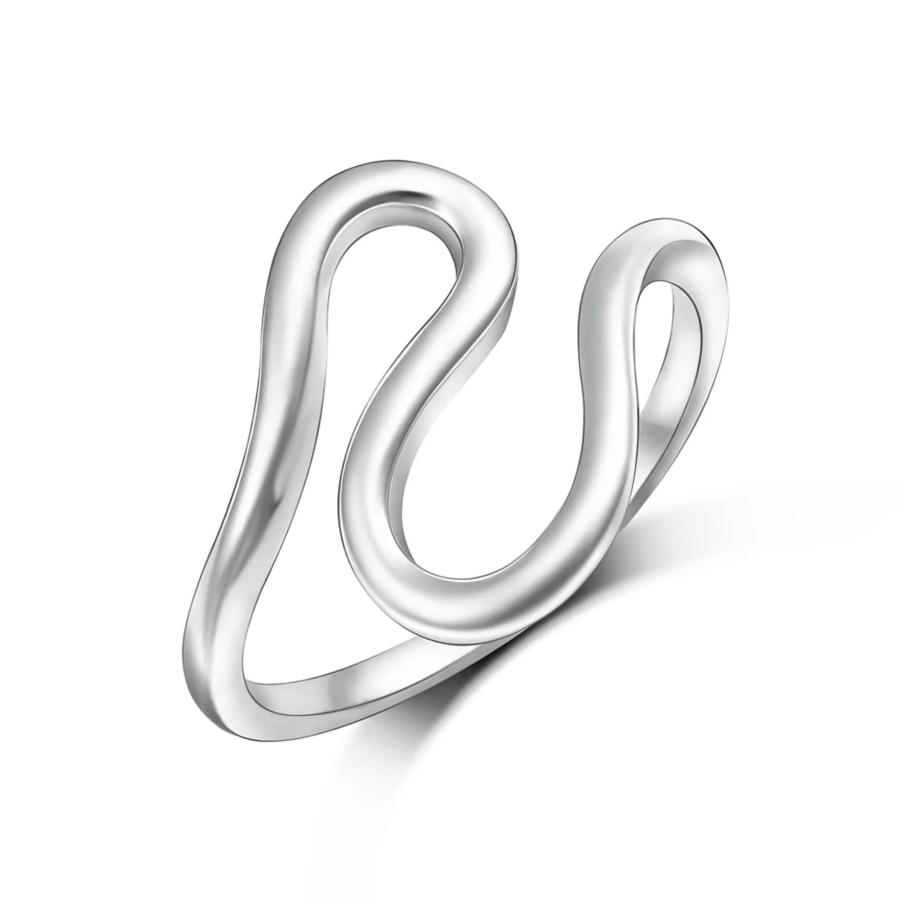 Swirling Wave Sterling Silver Ring