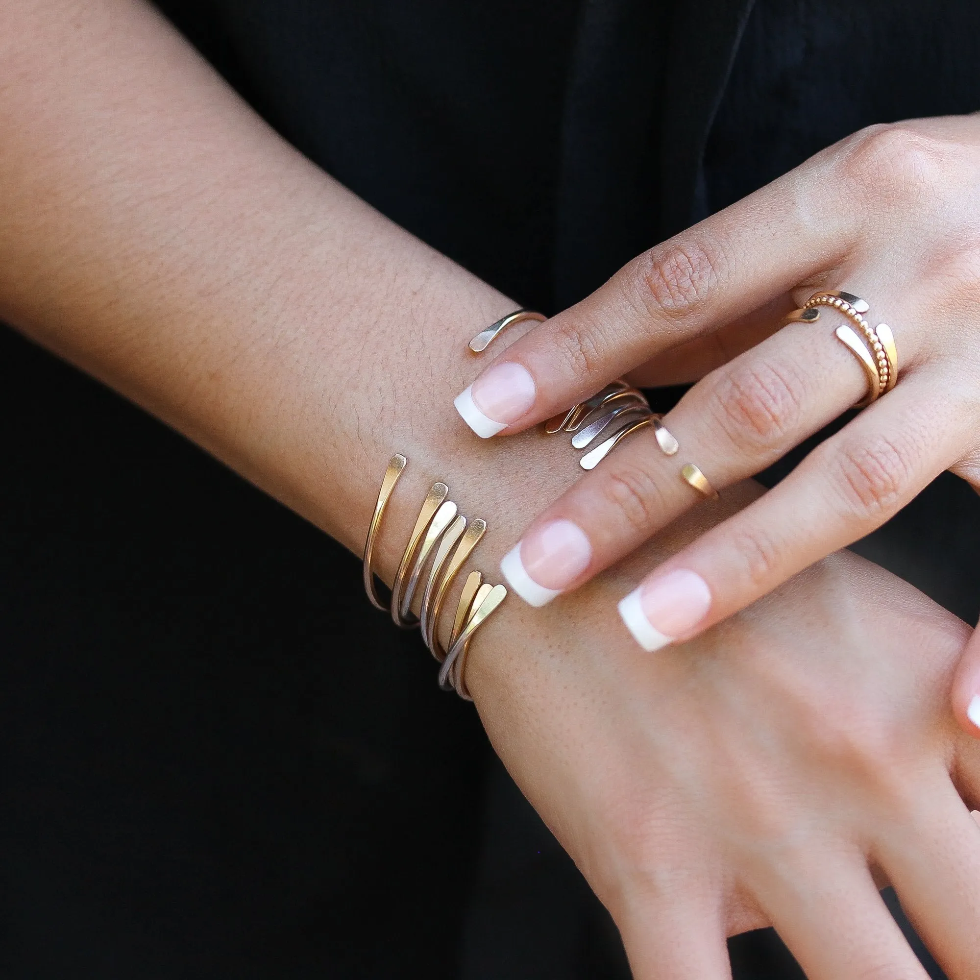 Thin 14K Rose Gold Cuff Bracelet