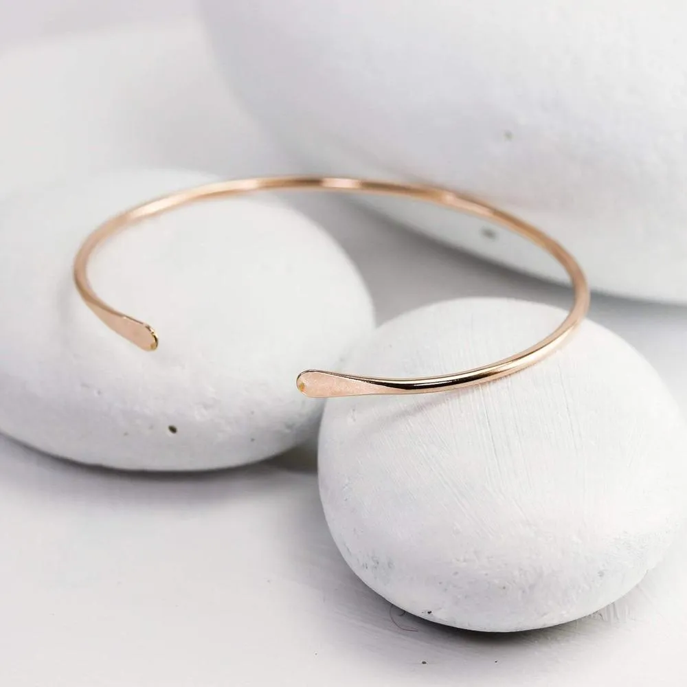 Thin 14K Rose Gold Cuff Bracelet