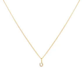 Tiny Horseshoe Necklace | Gold