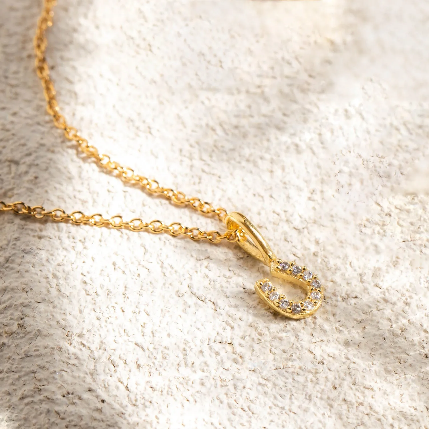 Tiny Horseshoe Necklace | Gold