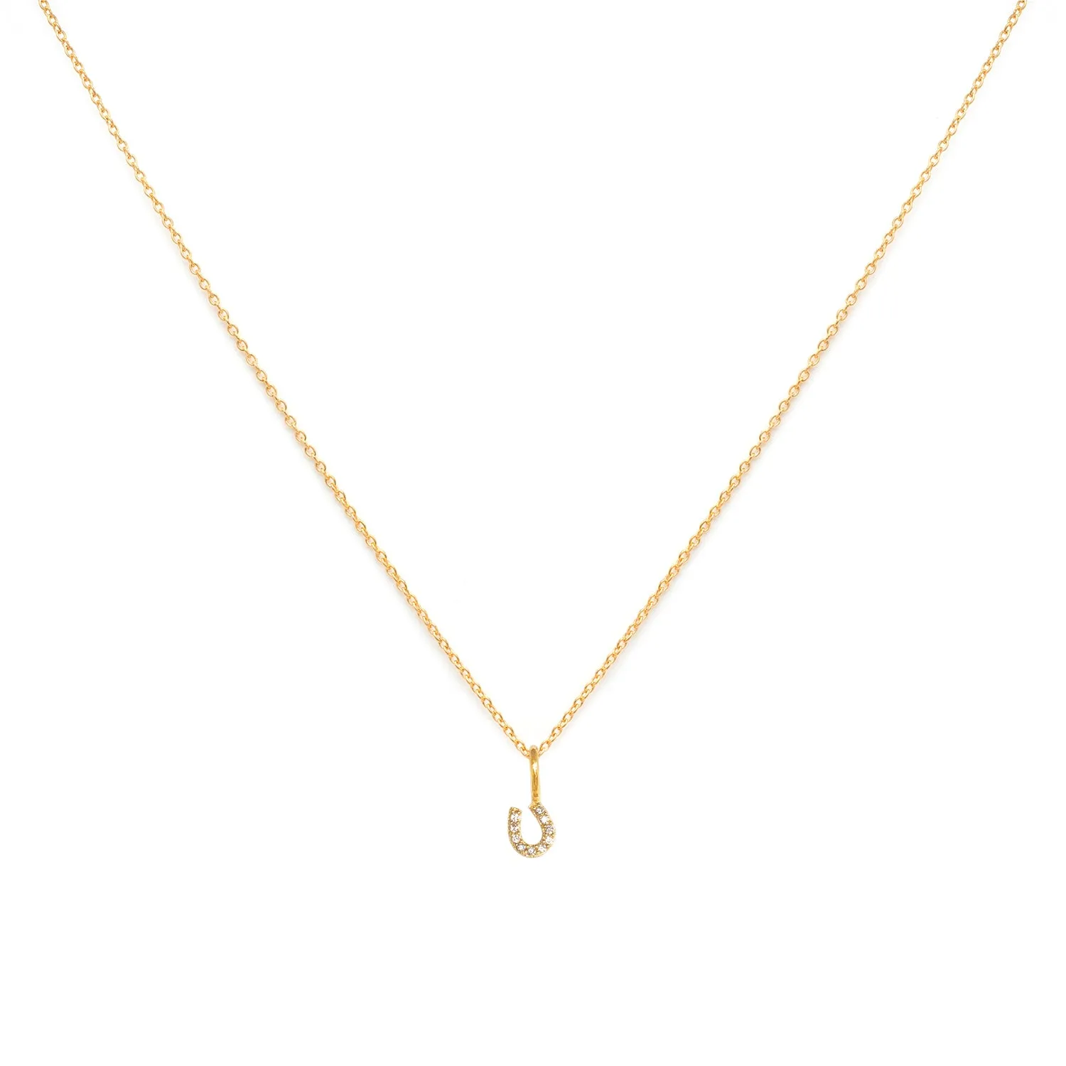 Tiny Horseshoe Necklace | Gold