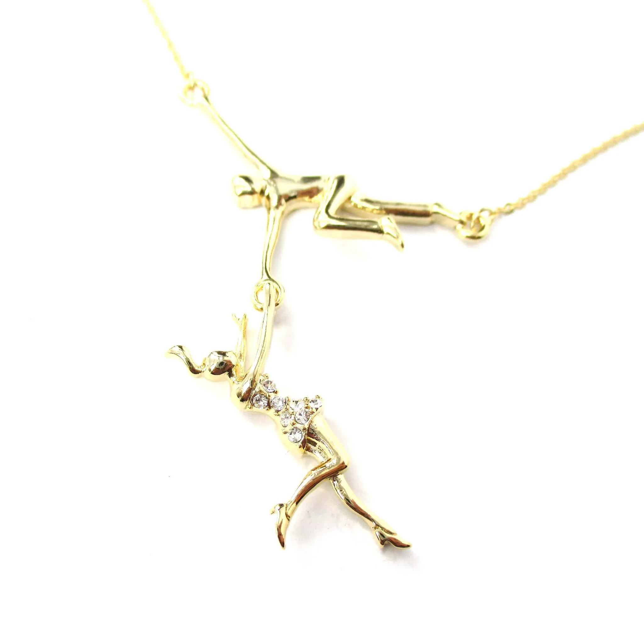 Trapeze Acrobat Pendant Gymnast Gymnastic Circus Themed Necklace in Gold | DOTOLY