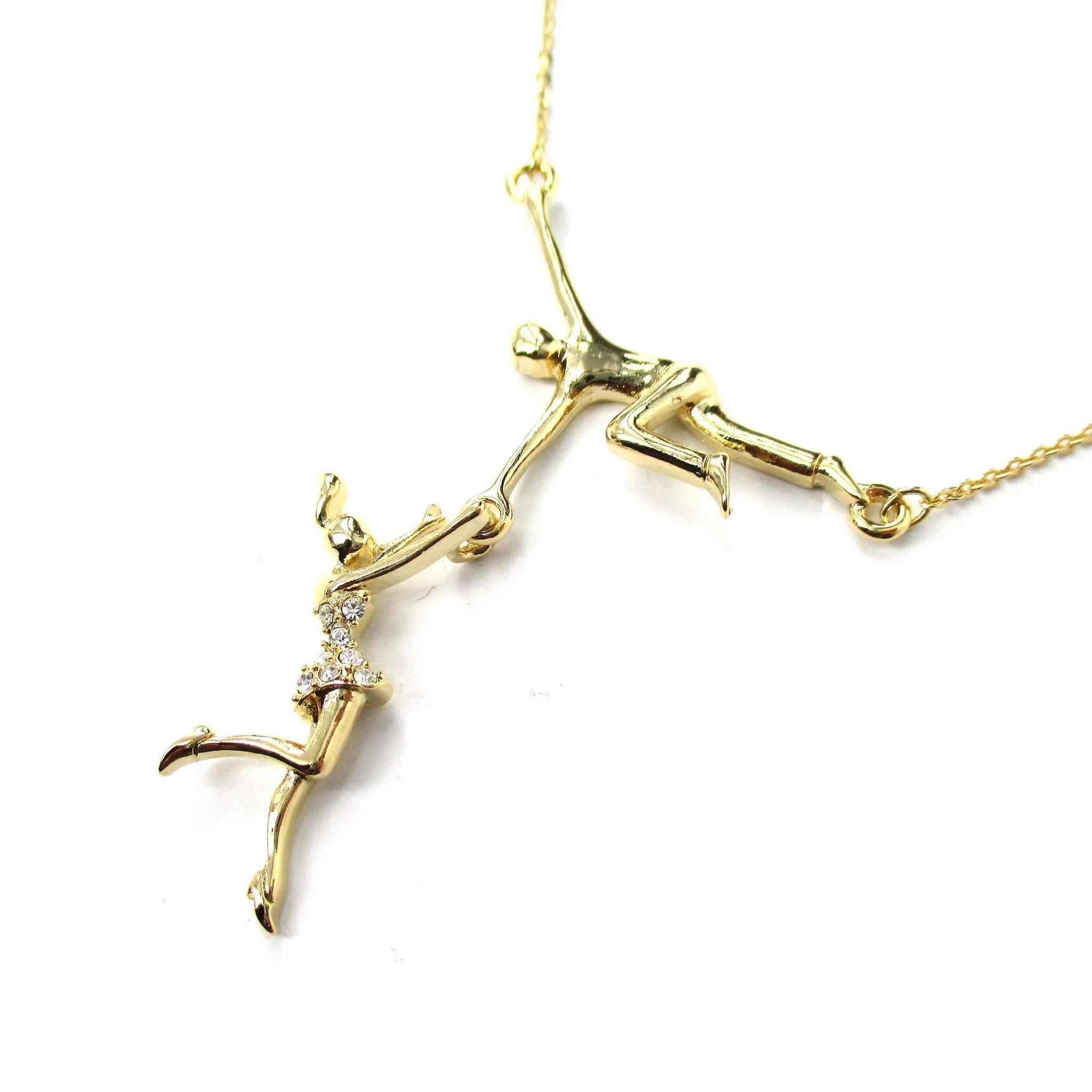 Trapeze Acrobat Pendant Gymnast Gymnastic Circus Themed Necklace in Gold | DOTOLY