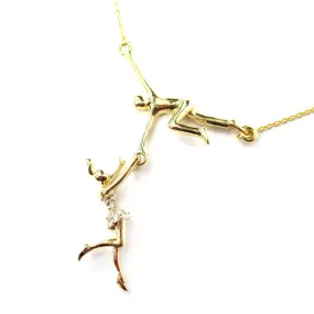 Trapeze Acrobat Pendant Gymnast Gymnastic Circus Themed Necklace in Gold | DOTOLY