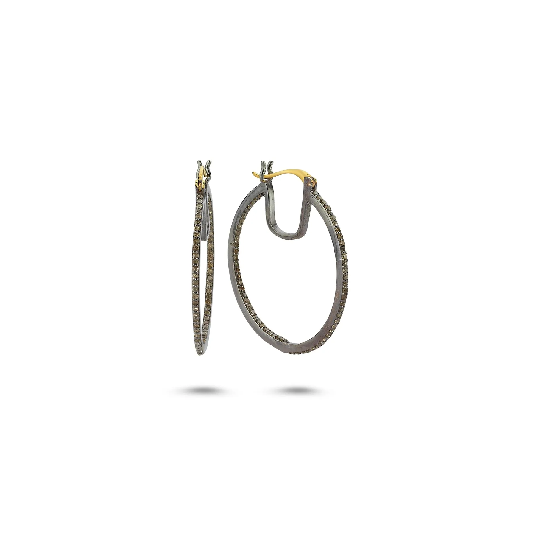 VICTORIA DIAMOND INSIDE-OUT HOOP EARRINGS--SMALL