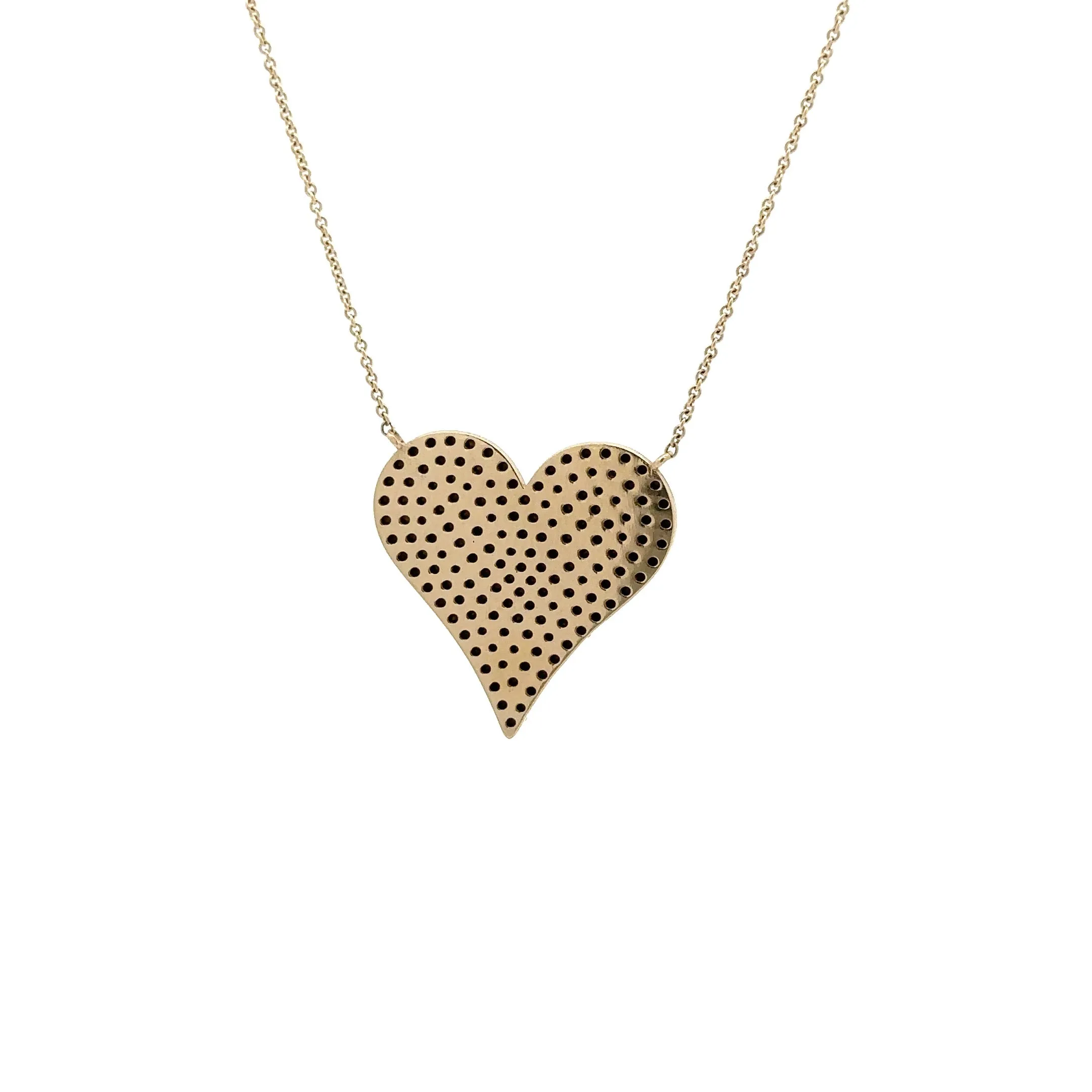 WD947 14kt gold Black diamond Heart Necklace