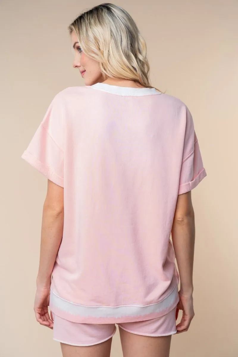 White Birch Short Sleeve Dip Dyed Top - 2 colors PREORDER