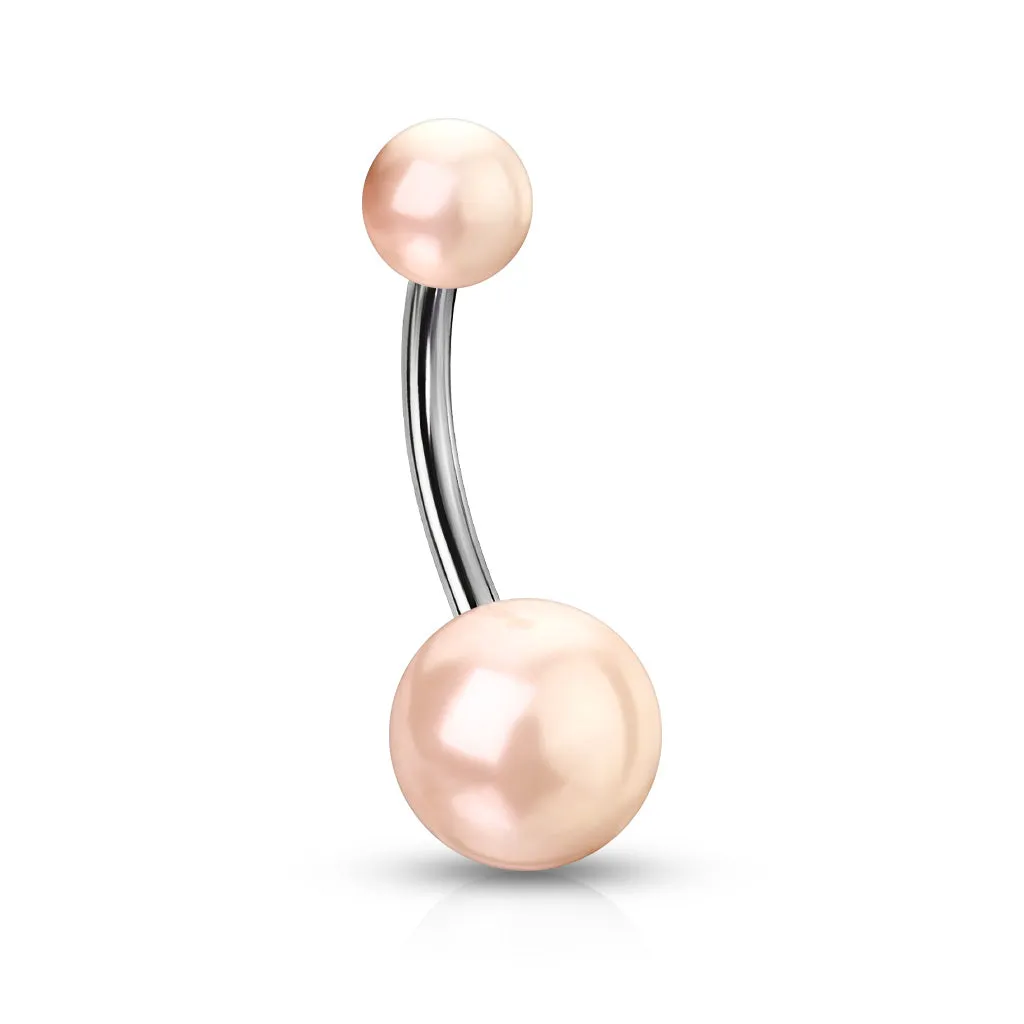 White Pearl Belly Ring