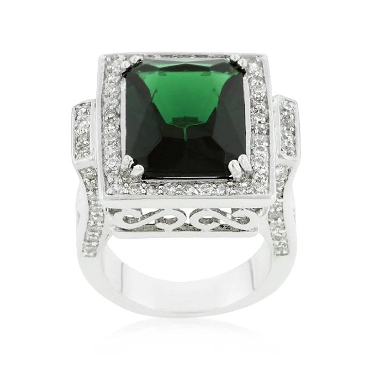 WildKlass Emerald Green Classic Cocktail Ring