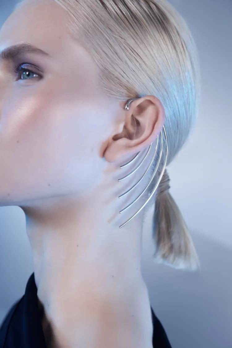 Wrap around ear-cuff in silver